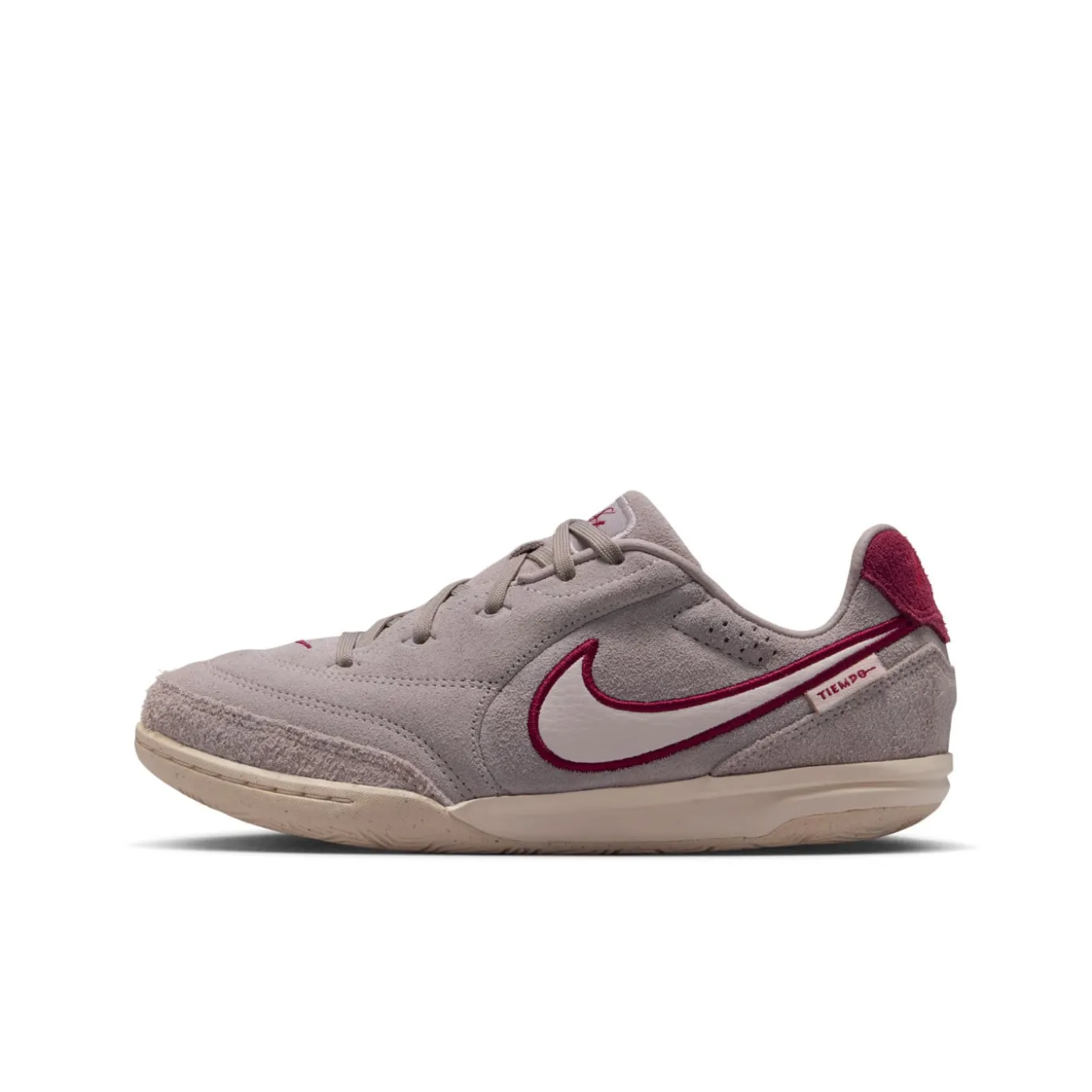 Nike Tiempo Streetgato Premium Straatvoetbalschoenen Kids Grijs Wit Bordeauxrood