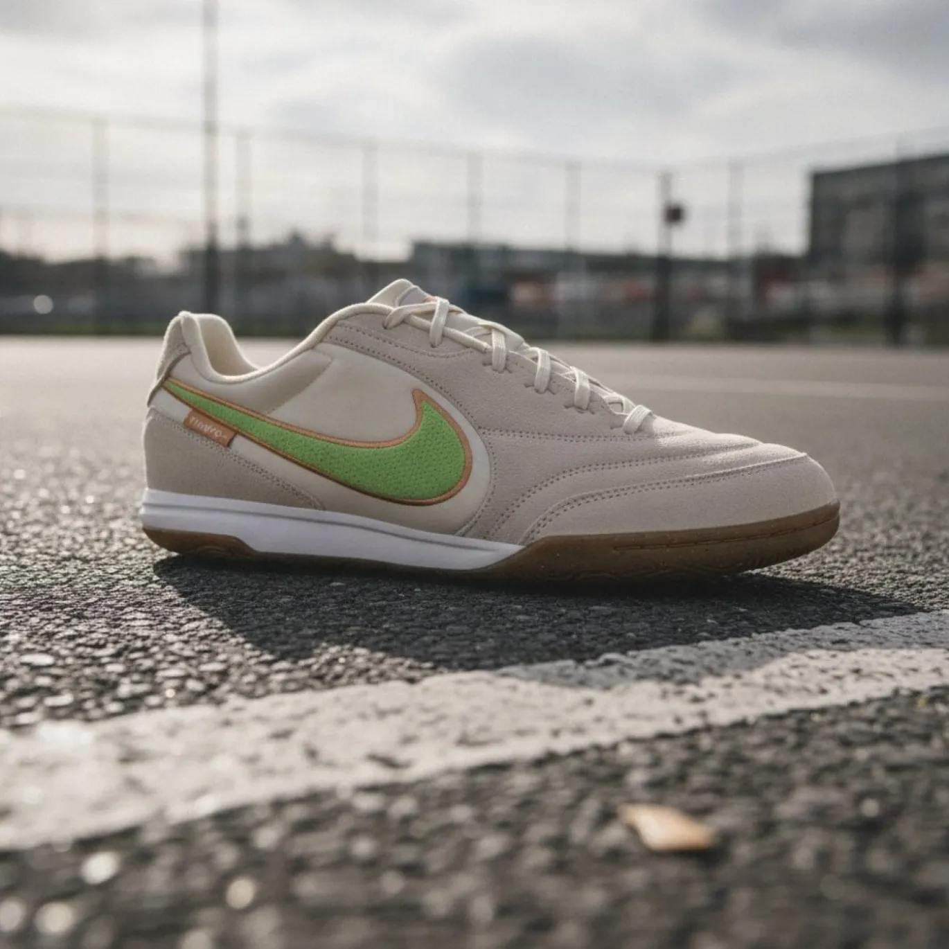 Nike Tiempo Streetgato Premium Straatvoetbalschoenen Beige Lemon Moon Particle