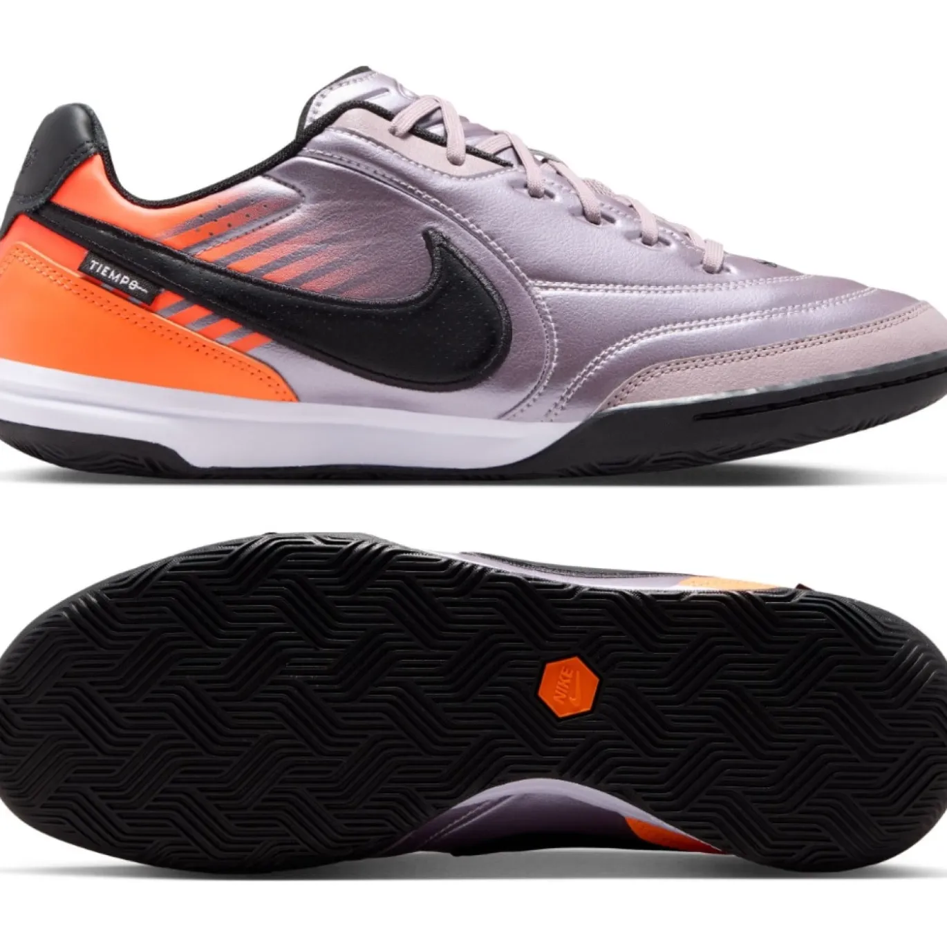 Nike Tiempo Streetgato Premium Straatvoetbalschoenen Lichtpaars Zwart Oranje