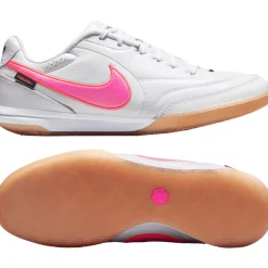 Nike Tiempo Streetgato Premium Straatvoetbalschoenen Wit Felroze Zwart
