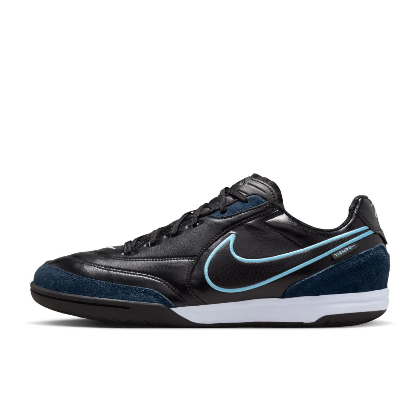 Nike Tiempo Street Gato Straatvoetbalschoenen Zwart Obsidian Lichtblauw