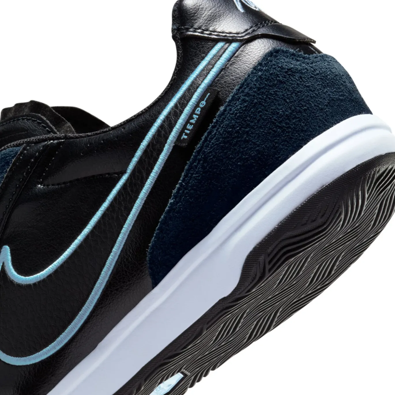 Nike Tiempo Street Gato Straatvoetbalschoenen Zwart Obsidian Lichtblauw