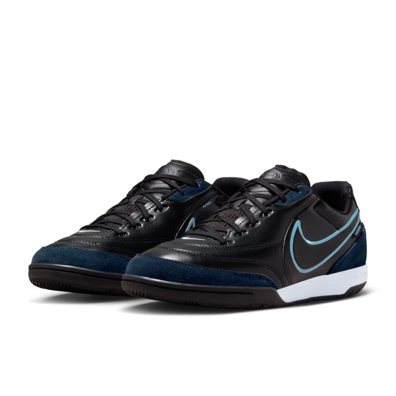 Nike Tiempo Street Gato Straatvoetbalschoenen Zwart Obsidian Lichtblauw