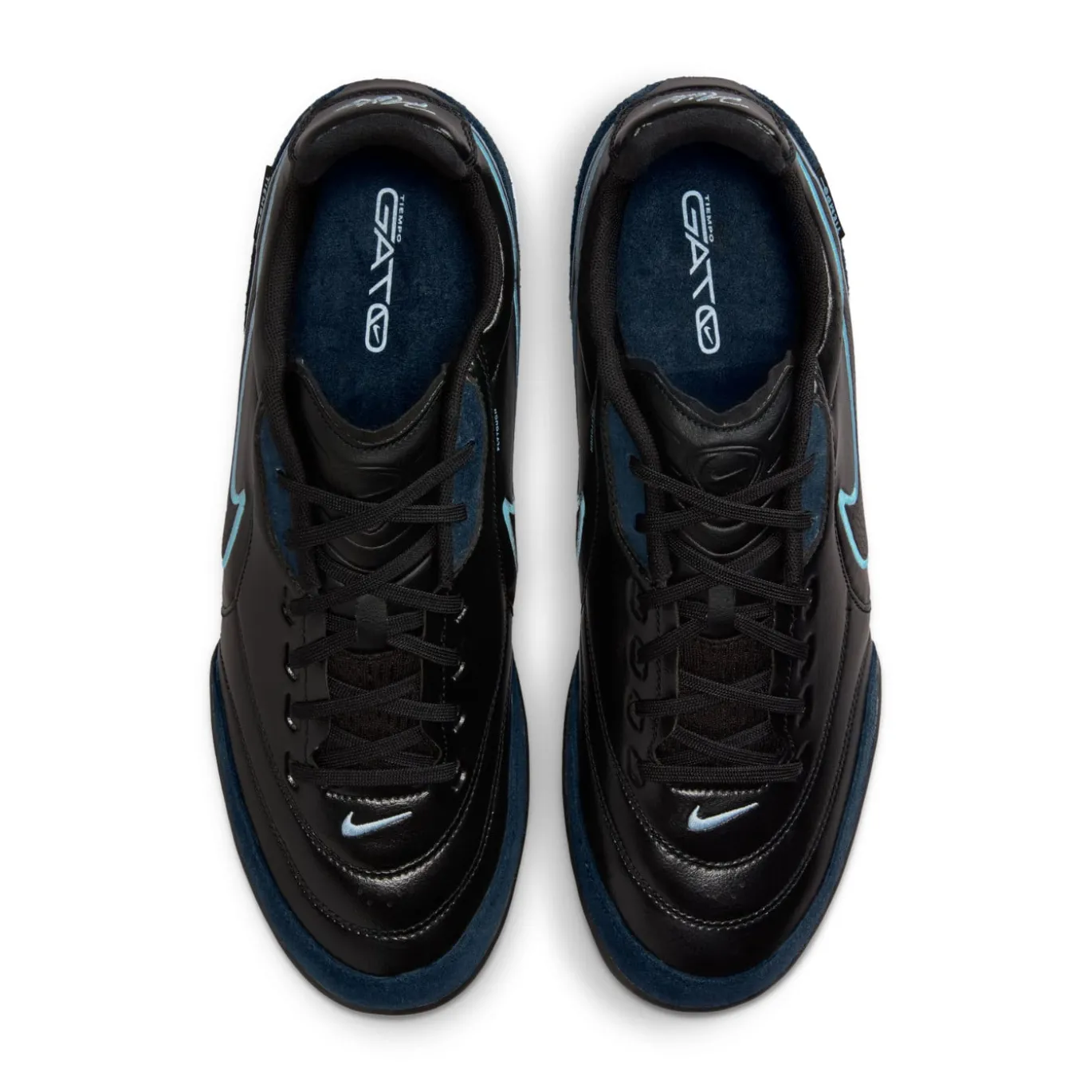 Nike Tiempo Street Gato Straatvoetbalschoenen Zwart Obsidian Lichtblauw
