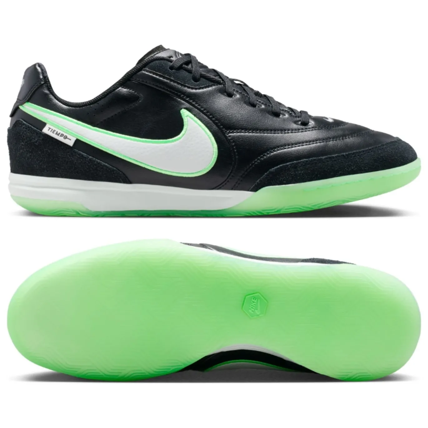 Nike Tiempo Streetgato Straatvoetbalschoenen Zwart Wit Felgroen