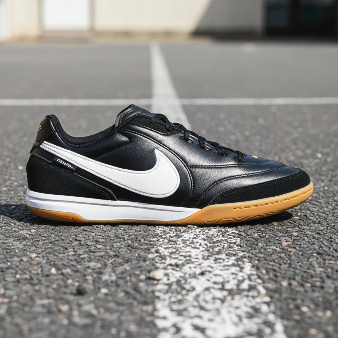 Nike Tiempo Streetgato Zaalvoetbalschoenen (IN) Zwart Wit