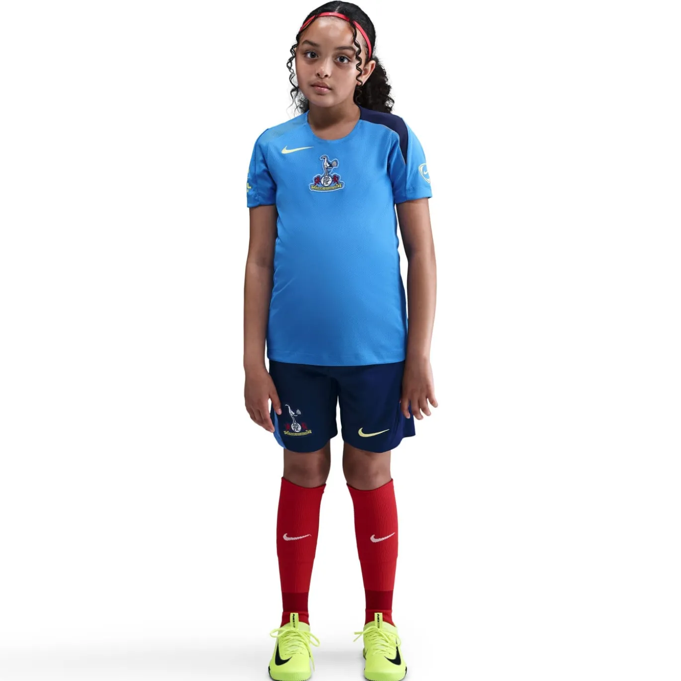 Nike Tottenham Hotspur Strike Trainingsshirt 2025-2026 Kids Blauw Donkerblauw Felgeel