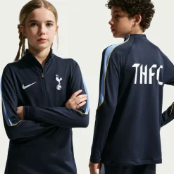 Nike Tottenham Hotspur Strike Trainingstrui 1/4-Zip 2026-2027 Kids Donkerblauw Geel Lichtblauw Wit