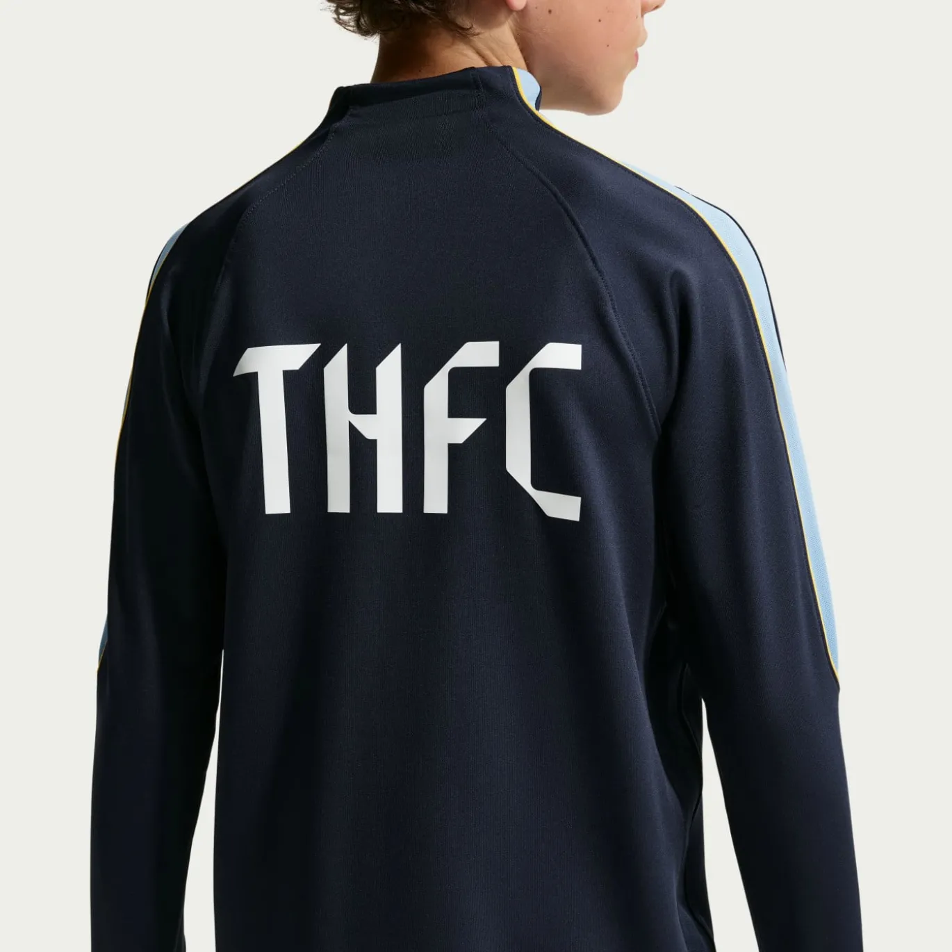 Nike Tottenham Hotspur Strike Trainingstrui 1/4-Zip 2026-2027 Kids Donkerblauw Geel Lichtblauw Wit
