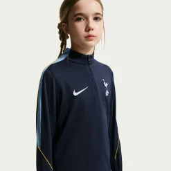 Nike Tottenham Hotspur Strike Trainingstrui 1/4-Zip 2026-2027 Kids Donkerblauw Geel Lichtblauw Wit
