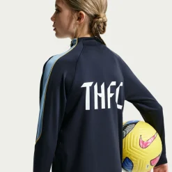 Nike Tottenham Hotspur Strike Trainingstrui 1/4-Zip 2026-2027 Kids Donkerblauw Geel Lichtblauw Wit