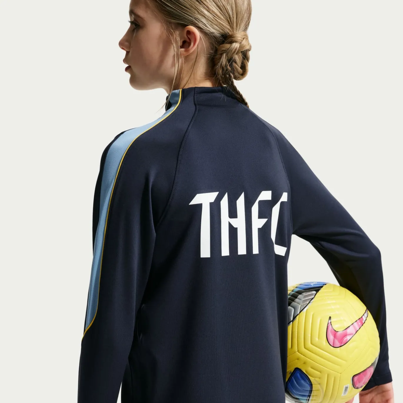 Nike Tottenham Hotspur Strike Trainingstrui 1/4-Zip 2026-2027 Kids Donkerblauw Geel Lichtblauw Wit