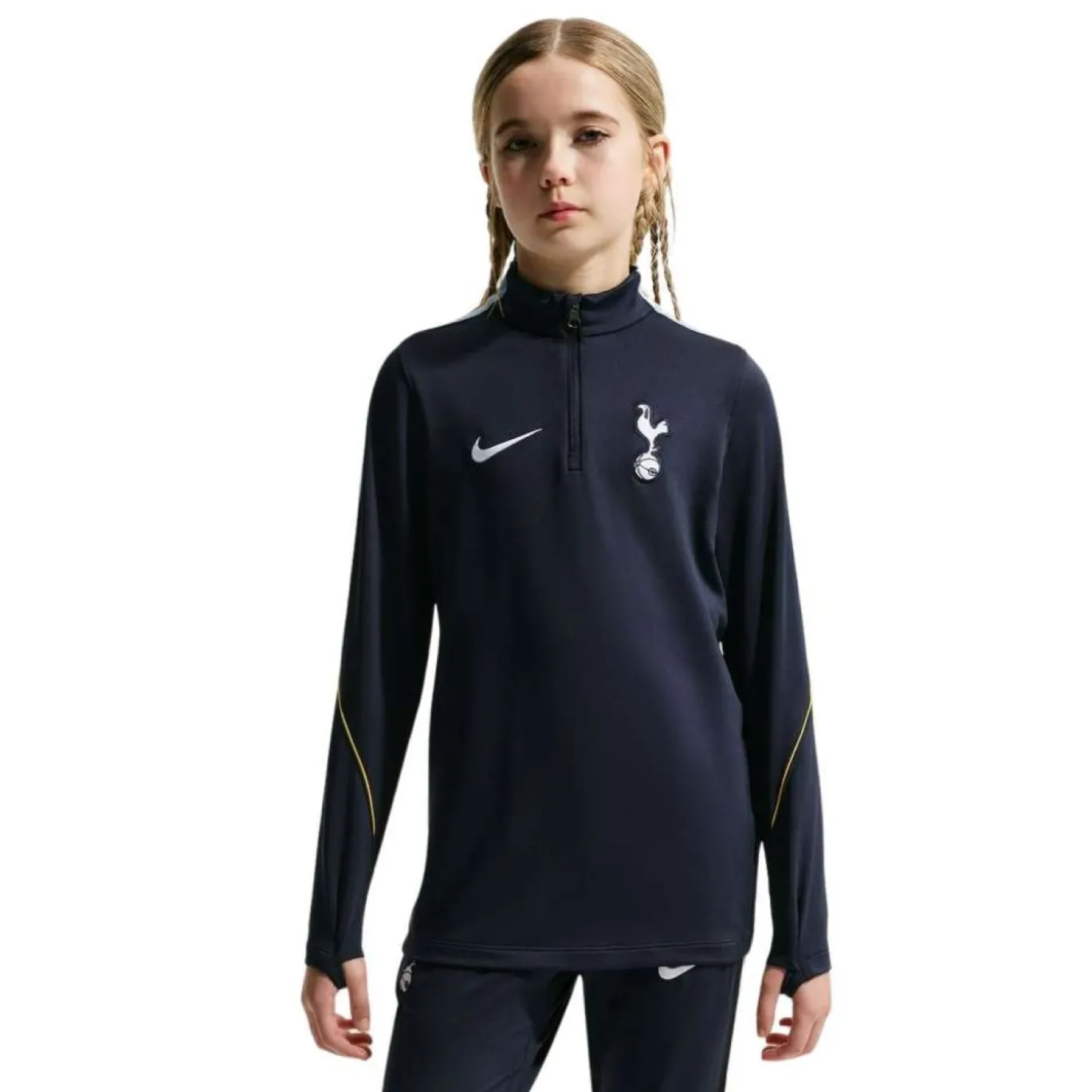 Nike Tottenham Hotspur Strike Trainingstrui 1/4-Zip 2026-2027 Kids Donkerblauw Geel Lichtblauw Wit