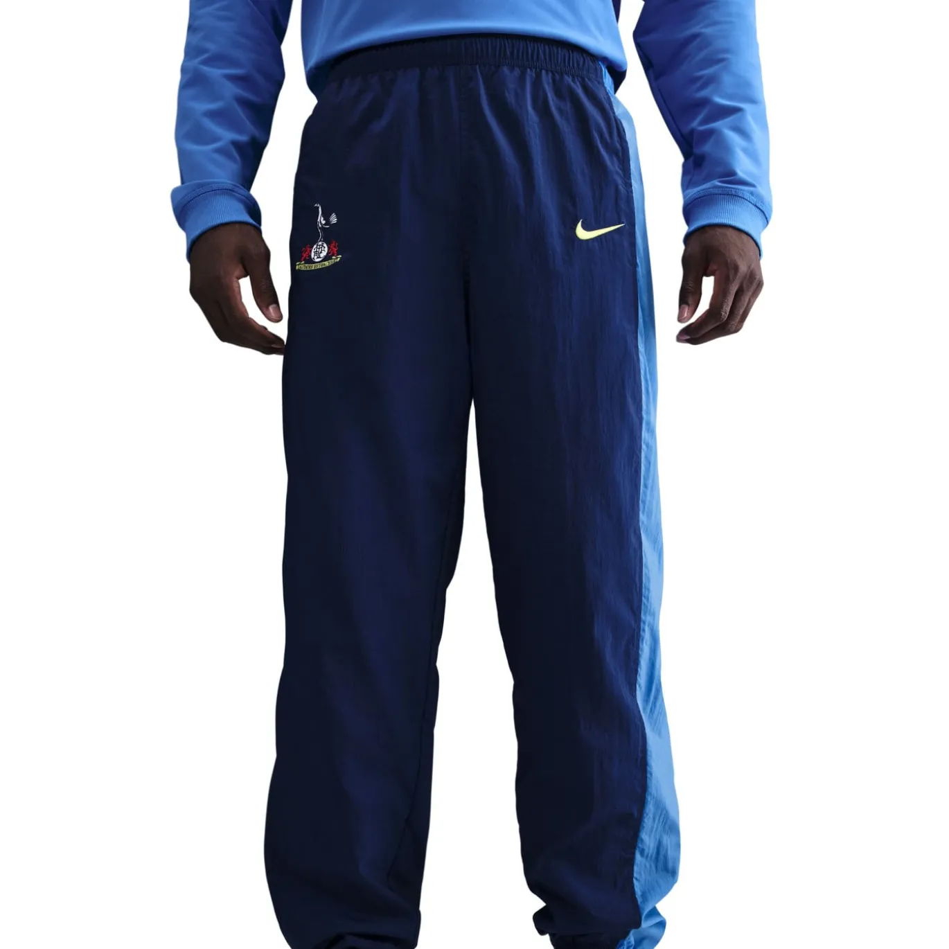 Nike Tottenham Hotspur Total 90 Crew Woven Trainingspak 2025-2026 Blauw Donkerblauw Felgeel