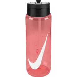Nike TR Renew Recharge Straw Bidon 700ML Lichtrood Zwart Wit