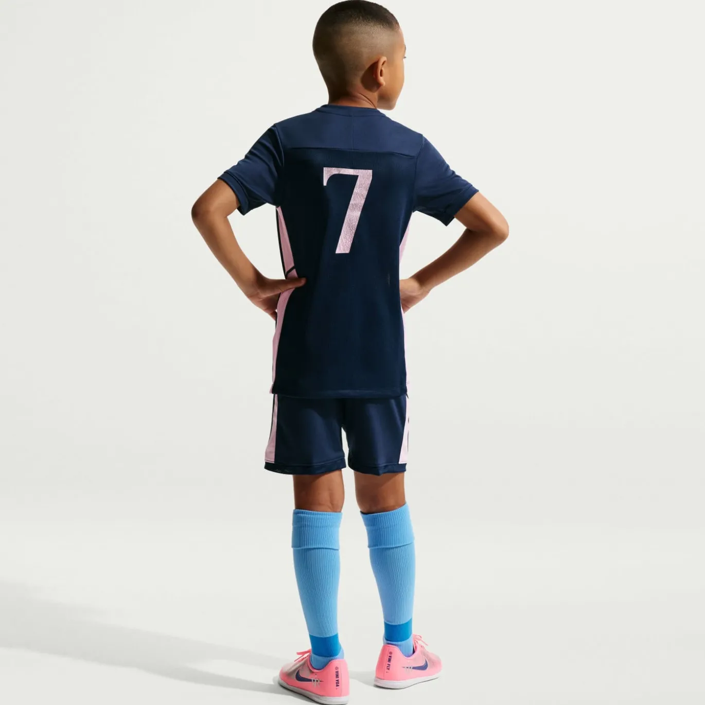 Nike Vinicius Jr Academy Trainingsset Kids Donkerblauw Lichtroze Zilver