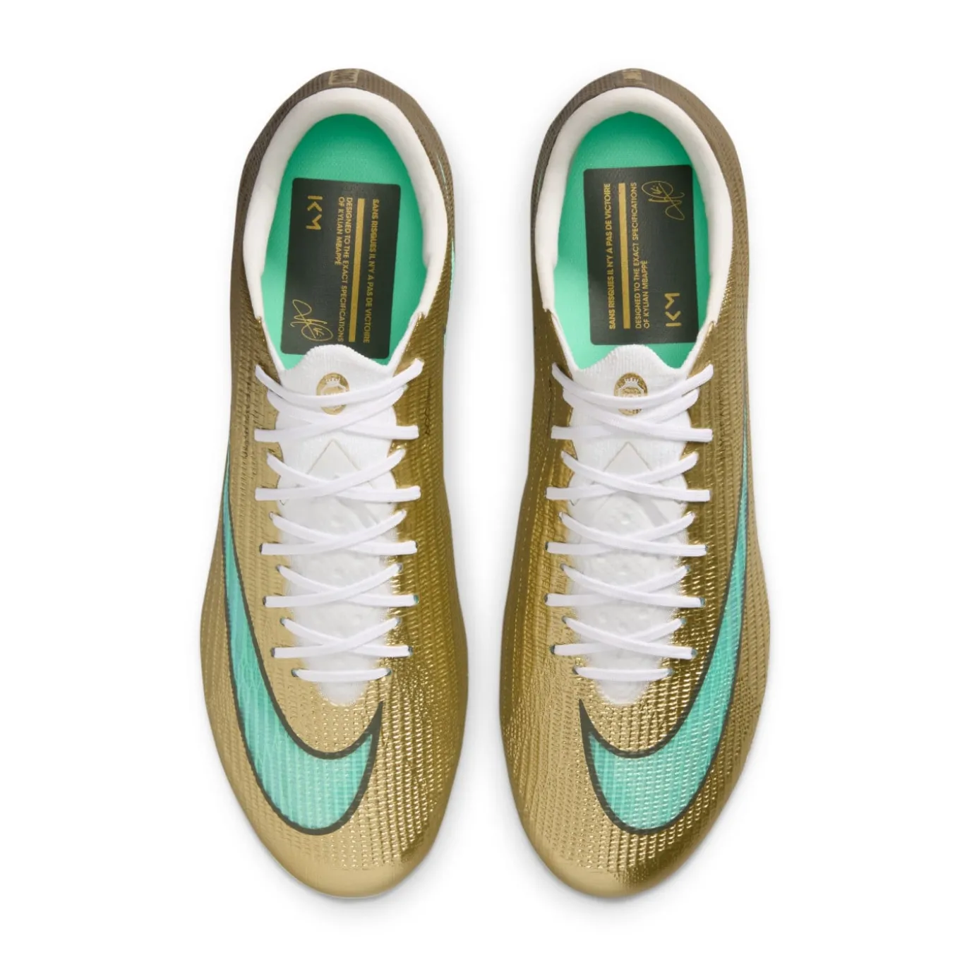 Nike Zoom Mercurial Superfly 11 Mbappé Elite Gras Voetbalschoenen (FG) Goud Groen Wit