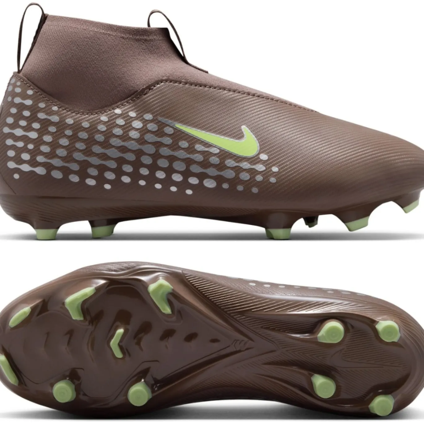 Nike Zoom Mercurial Superfly 10 Mbappé Academy Gras / Kunstgras Voetbalschoenen (MG) Kids Bruin Neongeel Zilver