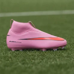 Nike Zoom Mercurial Superfly 10 Academy Gras / Kunstgras Voetbalschoenen (MG) Kids Roze Felrood Lichtblauw