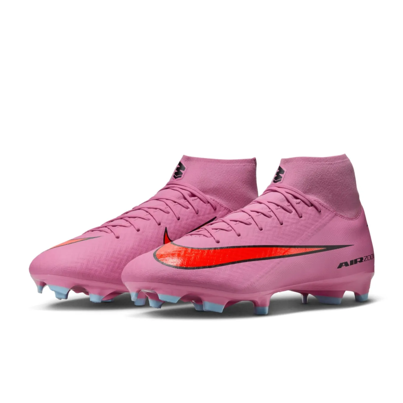 Nike Zoom Mercurial Superfly 10 Academy Gras / Kunstgras Voetbalschoenen (MG) Roze Felrood Lichtblauw
