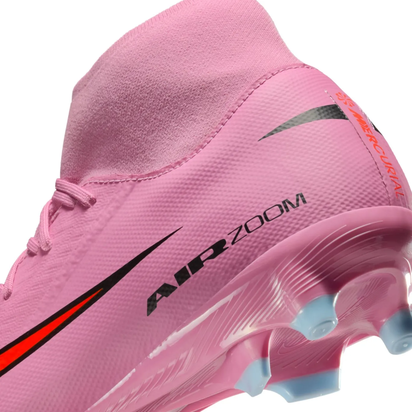 Nike Zoom Mercurial Superfly 10 Academy Gras / Kunstgras Voetbalschoenen (MG) Roze Felrood Lichtblauw