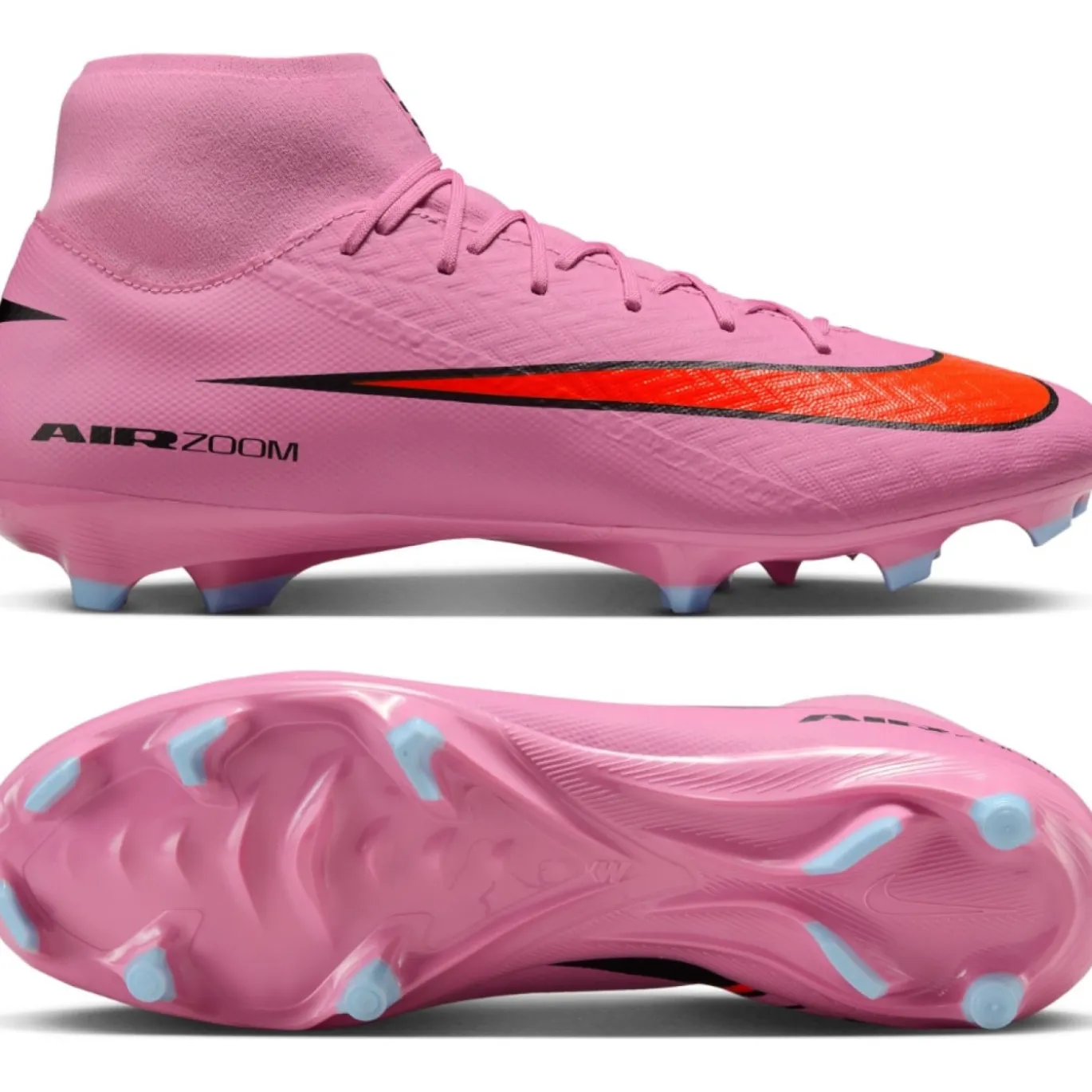 Nike Zoom Mercurial Superfly 10 Academy Gras / Kunstgras Voetbalschoenen (MG) Roze Felrood Lichtblauw