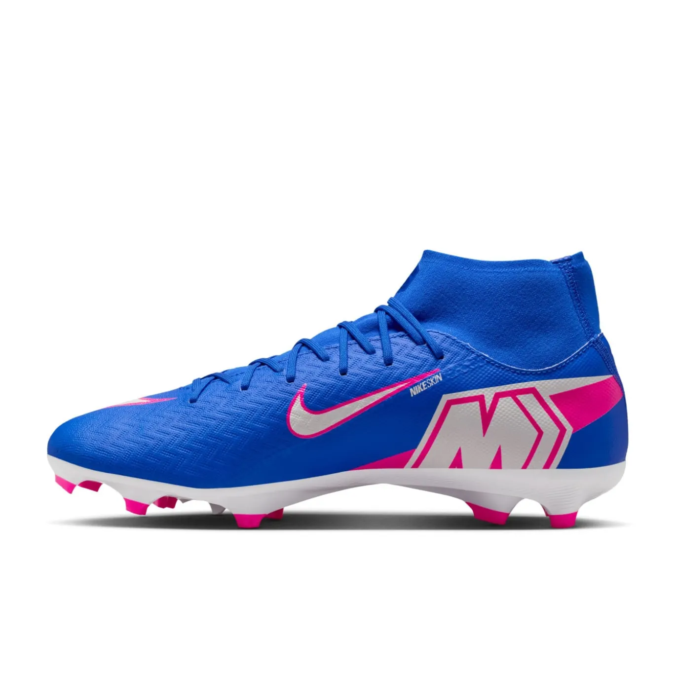 Nike Zoom Mercurial Superfly 10 Academy Gras / Kunstgras Voetbalschoenen (MG) Blauw Wit Felroze