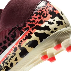 Nike Zoom Mercurial Superfly 10 Academy Gras / Kunstgras Voetbalschoenen (MG) Kids Bordeauxrood Zilver Oranje