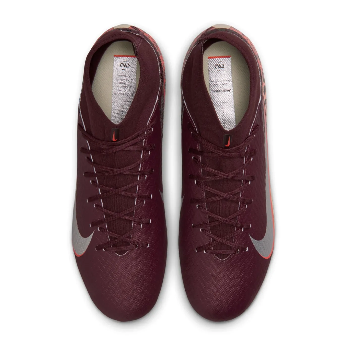 Nike Zoom Mercurial Superfly 10 Academy Gras / Kunstgras Voetbalschoenen (MG) Bordeauxrood Zilver Oranje