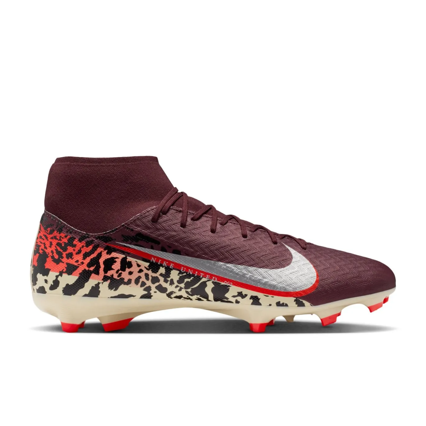 Nike Zoom Mercurial Superfly 10 Academy Gras / Kunstgras Voetbalschoenen (MG) Bordeauxrood Zilver Oranje
