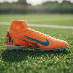 Nike Zoom Mercurial Superfly 10 Mbappé Pro Gras Voetbalschoenen (FG) Lichtoranje Turquoise