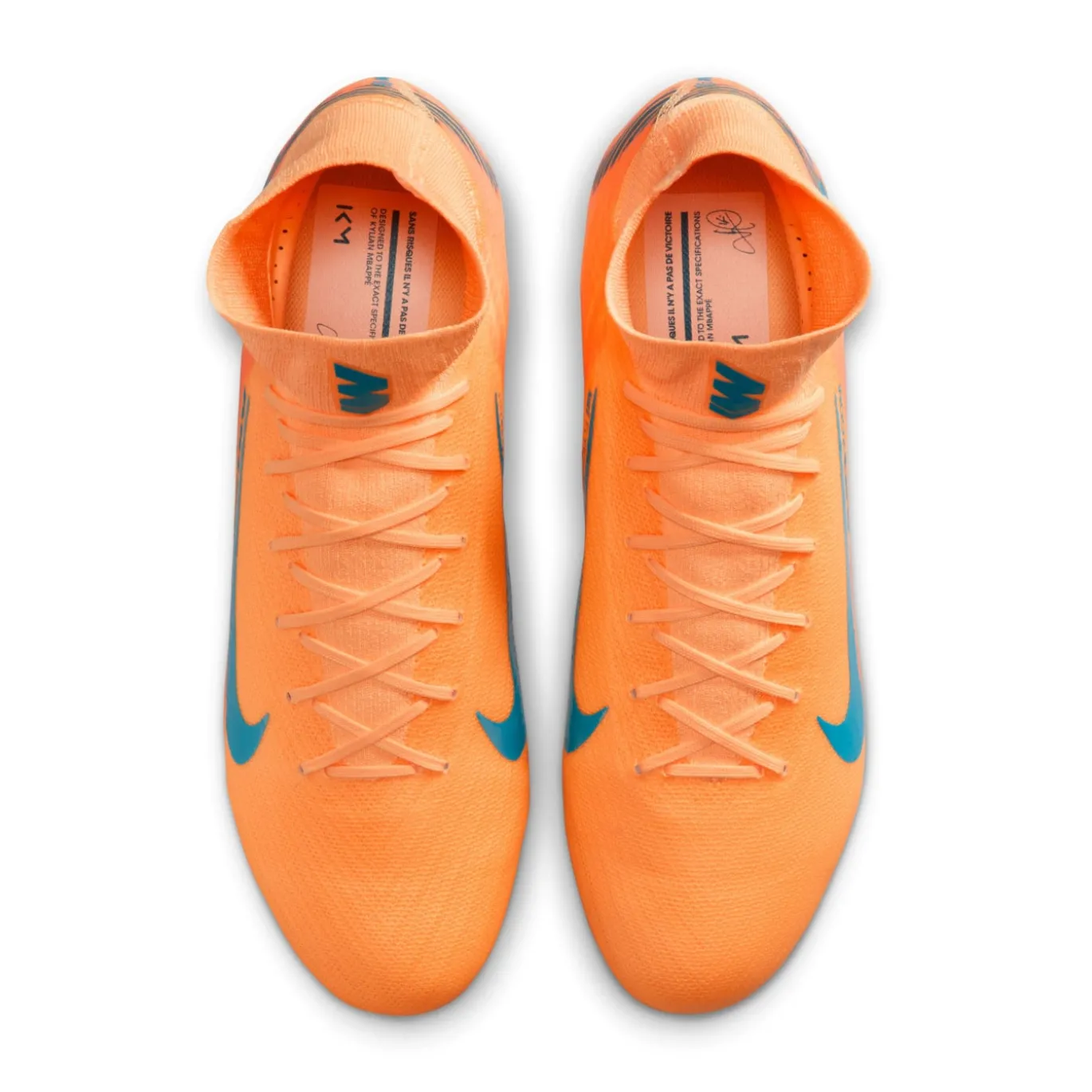 Nike Zoom Mercurial Superfly 10 Mbappé Pro Gras Voetbalschoenen (FG) Lichtoranje Turquoise
