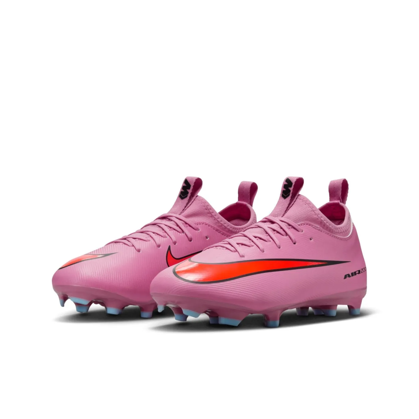 Nike Zoom Mercurial Vapor 16 Academy Gras / Kunstgras Voetbalschoenen (MG) Kids Roze Felrood Lichtblauw