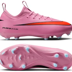 Nike Zoom Mercurial Vapor 16 Academy Gras / Kunstgras Voetbalschoenen (MG) Kids Roze Felrood Lichtblauw
