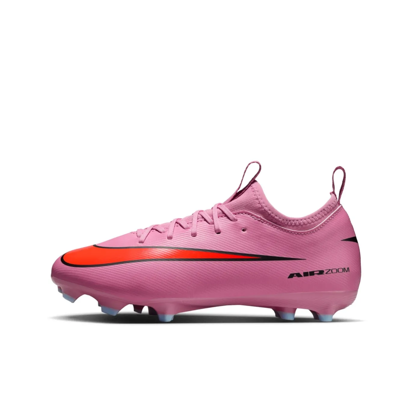 Nike Zoom Mercurial Vapor 16 Academy Gras / Kunstgras Voetbalschoenen (MG) Kids Roze Felrood Lichtblauw