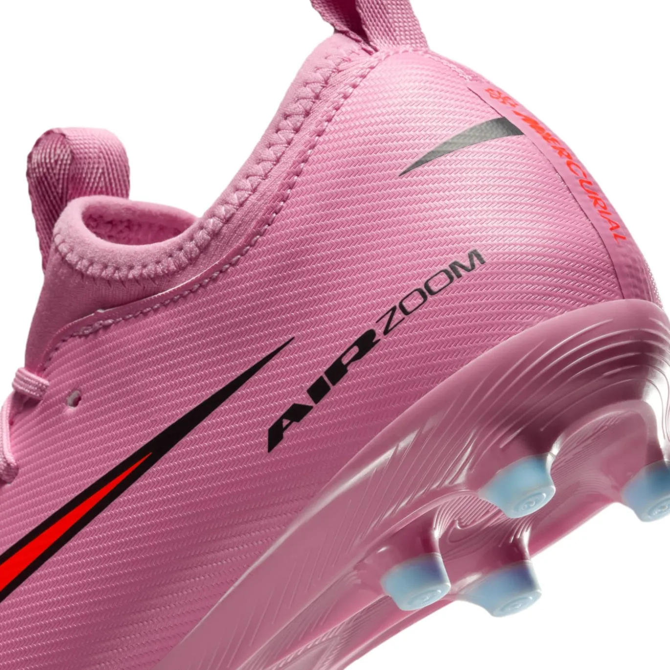 Nike Zoom Mercurial Vapor 16 Academy Gras / Kunstgras Voetbalschoenen (MG) Kids Roze Felrood Lichtblauw