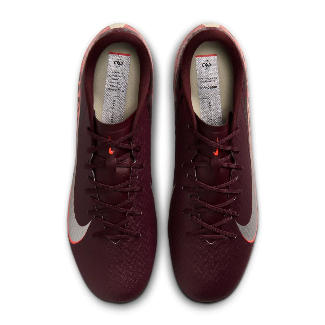 Nike Zoom Mercurial Vapor 16 Academy Gras / Kunstgras Voetbalschoenen (MG) Bordeauxrood Zilver Oranje
