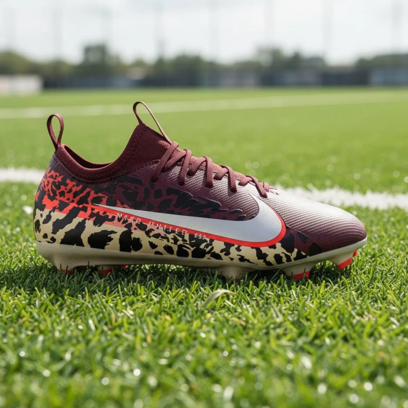 Nike Zoom Mercurial Vapor 16 Academy Gras / Kunstgras Voetbalschoenen (MG) Kids Bordeauxrood Zilver Oranje