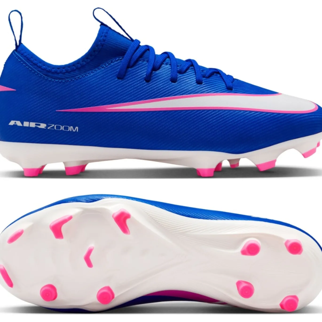 Nike Zoom Mercurial Vapor 16 Academy Gras / Kunstgras Voetbalschoenen (MG) Kids Blauw Wit Felroze