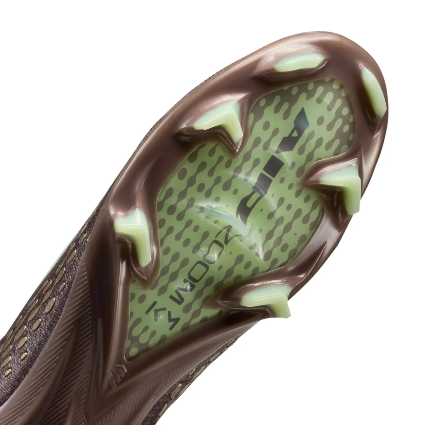 Nike Zoom Mercurial Vapor 16 Mbappé Elite Gras Voetbalschoenen (FG) Bruin Neongeel Zilver