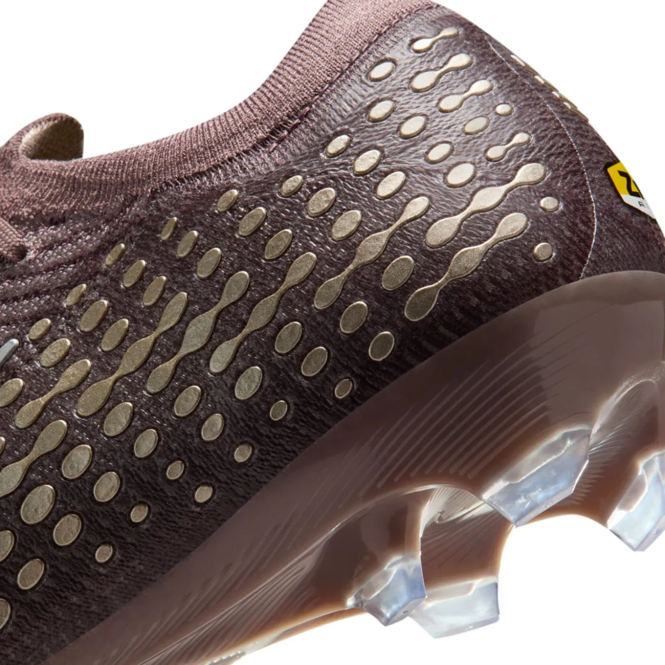 Nike Zoom Mercurial Vapor 16 Mbappé Elite Gras Voetbalschoenen (FG) Bruin Neongeel Zilver