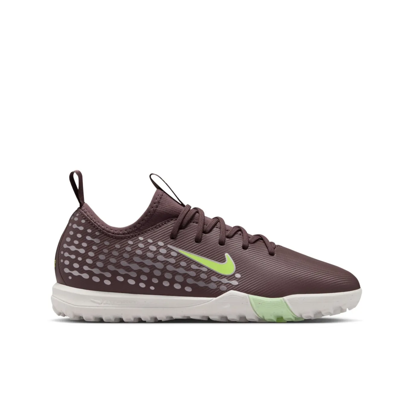 Nike Zoom Mercurial Vapor 16 Mbappé Academy Turf Voetbalschoenen (TF) Kids Bruin Neongeel Zilver