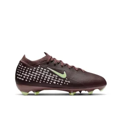 Nike Zoom Mercurial Vapor 16 Mbappé Pro Gras Voetbalschoenen (FG) Kids Bruin Neongeel Zilver