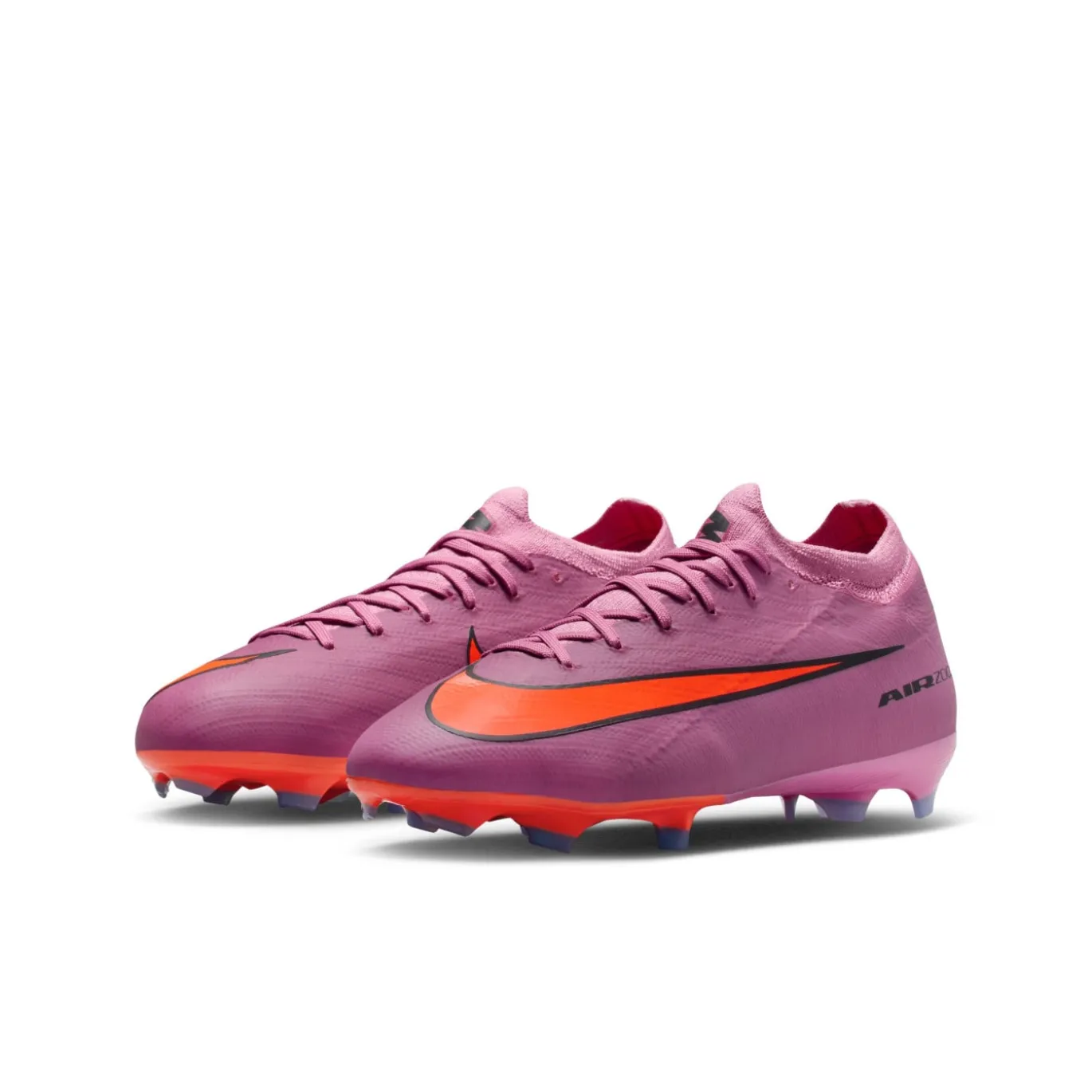 Nike Zoom Mercurial Vapor 16 Pro Gras Voetbalschoenen (FG) Kids Roze Felrood Lichtblauw