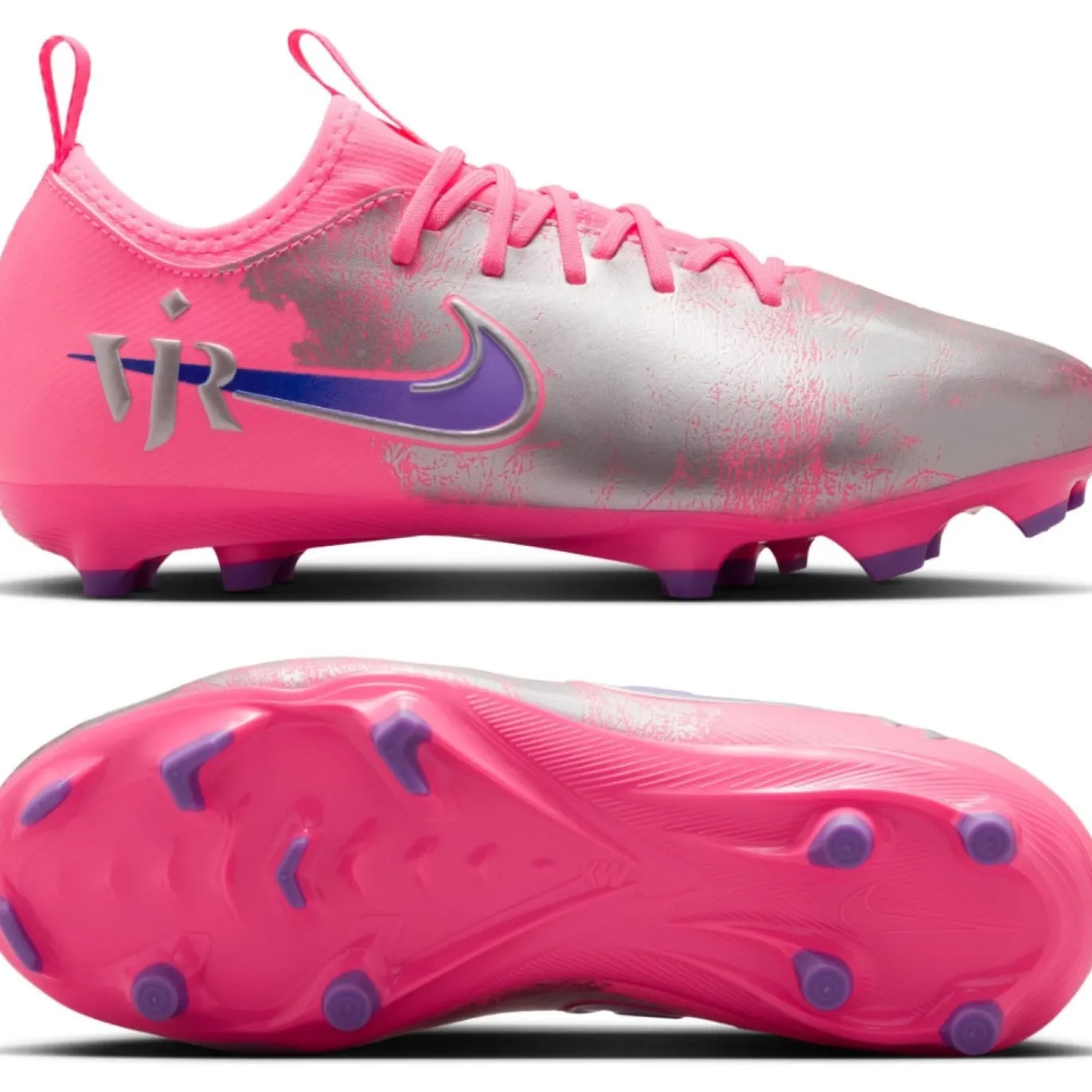 Nike Zoom Mercurial Vapor 16 Vinicius Júnior Academy Gras / Kunstgras Voetbalschoenen (MG) Kids Felroze Paars