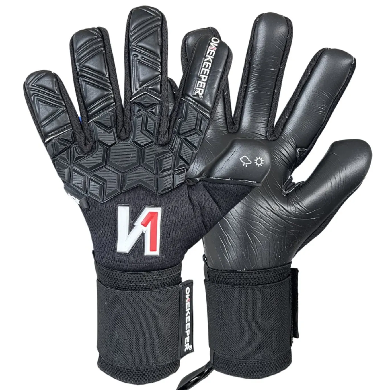 Onekeeper Ace Mesh Keepershandschoenen Kids Zwart Wit Rood