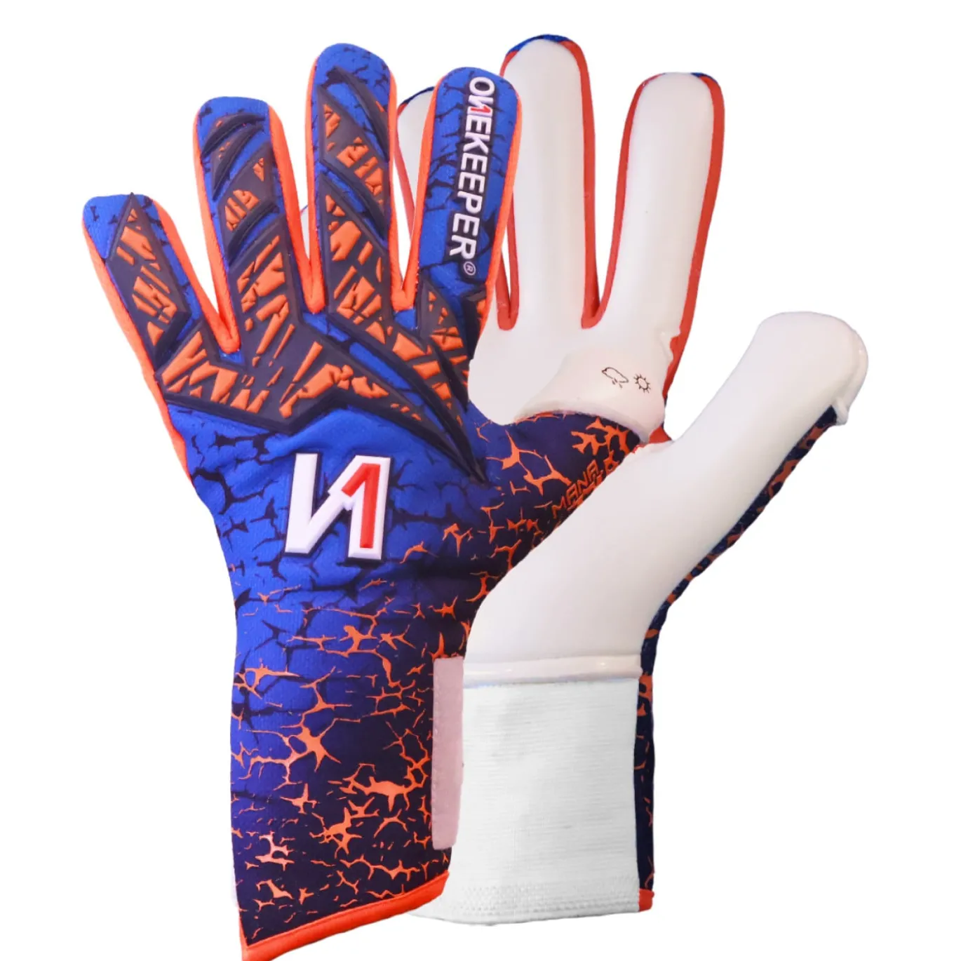 Onekeeper Mana Keepershandschoenen Blauw Oranje Wit