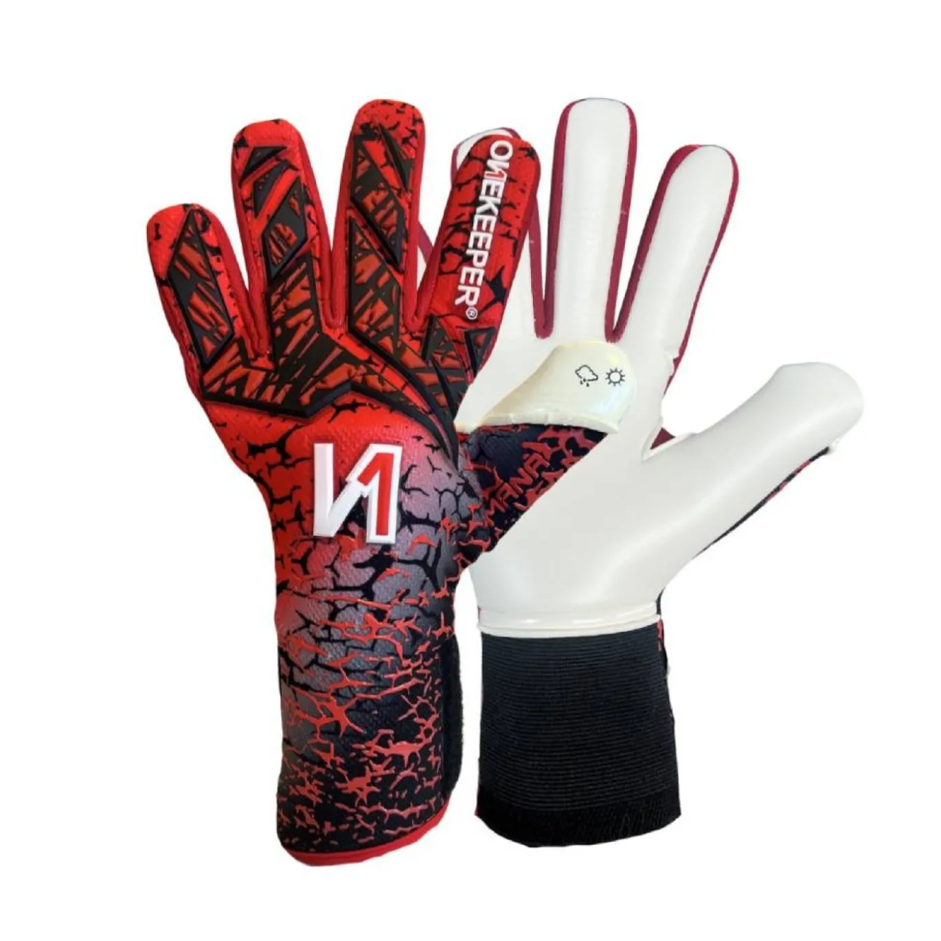Onekeeper Mana Keepershandschoenen Kids Rood Zwart Wit