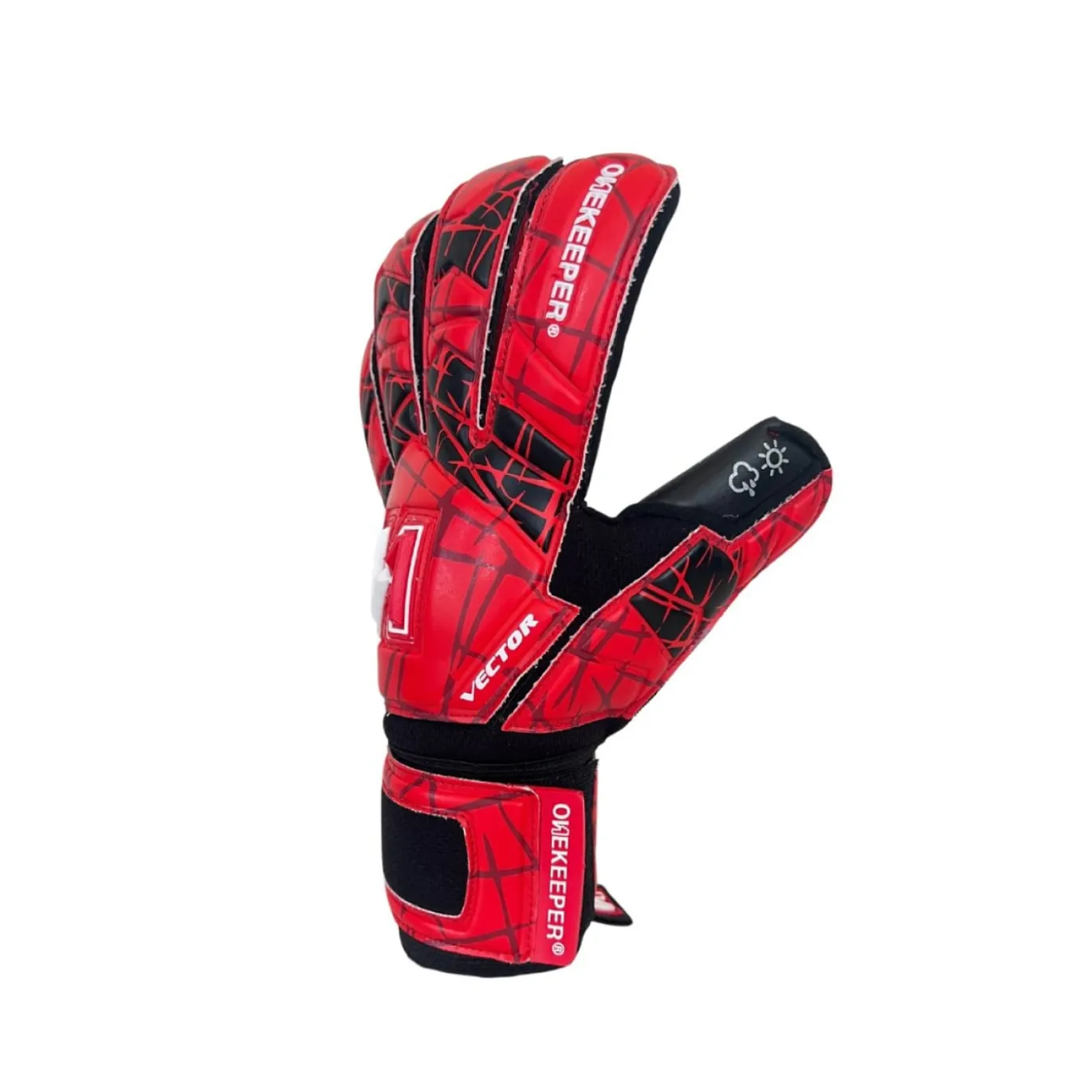 Onekeeper Vector Evolution Keepershandschoenen Kids Rood Zwart Wit