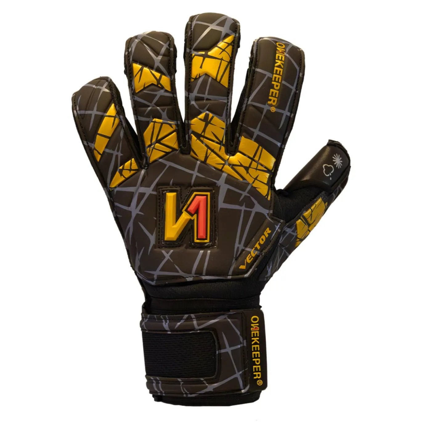 Onekeeper Vector Evolution Keepershandschoenen Kids Zwart Goud